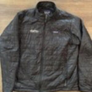 Patagonia Men’s Nano Puff Full Zip Lightweight Black Jacket *COMPANY LOGO* XL
